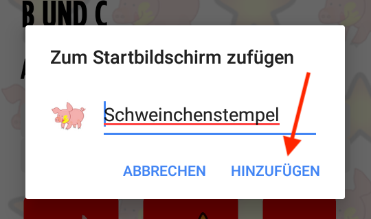Webapp installieren Popup Android