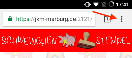 Menü-Knopf Chrome auf Android